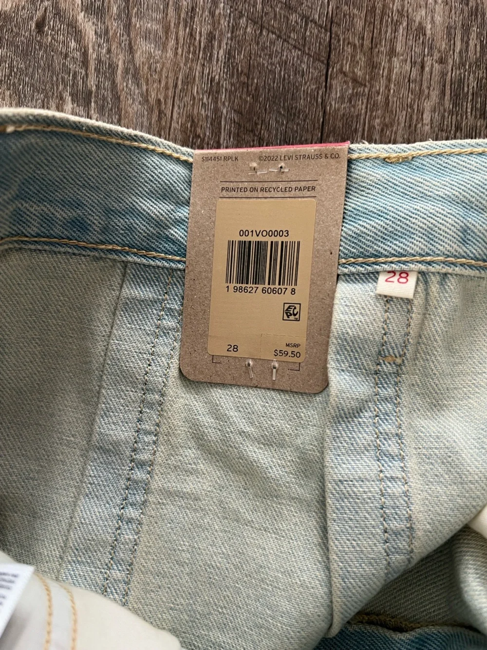 Levi's Mid-Rise Pleated Denim Mini Skirt- Size 28